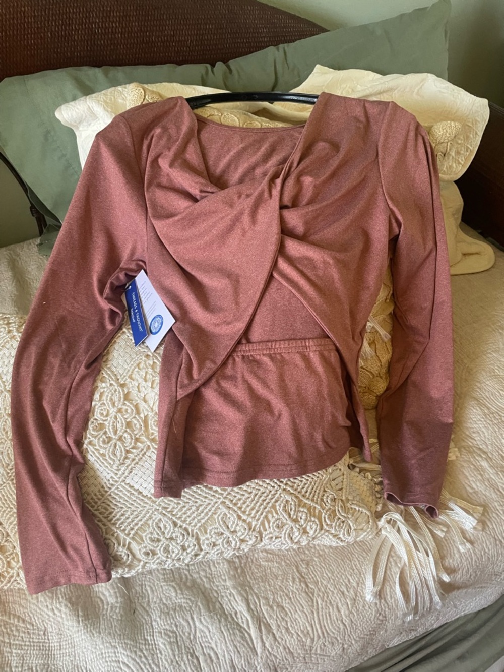 Threads 4 Thought Long-Sleeve Twist-Front Top in Mauve